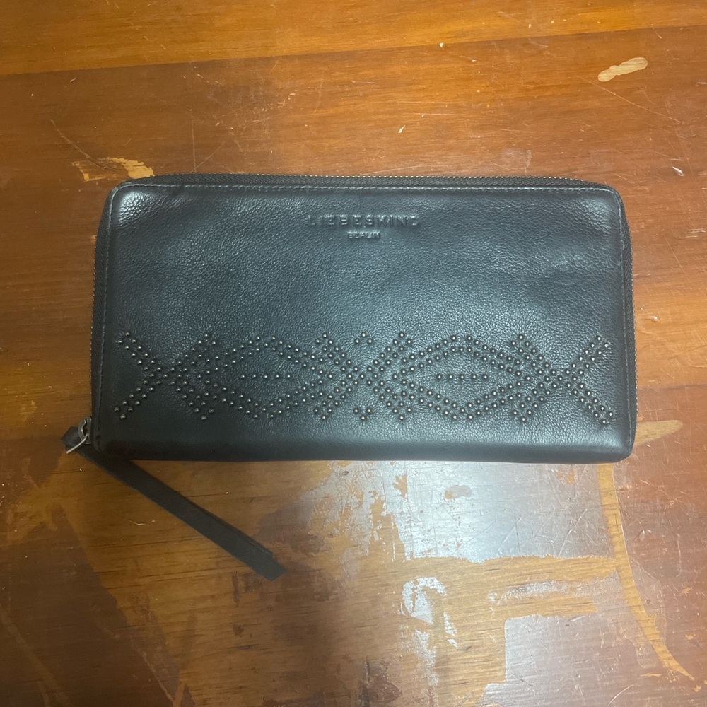 Liebeskind Black Studded Zip Wallet